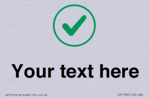 Custom plain background, green tick in circle sign